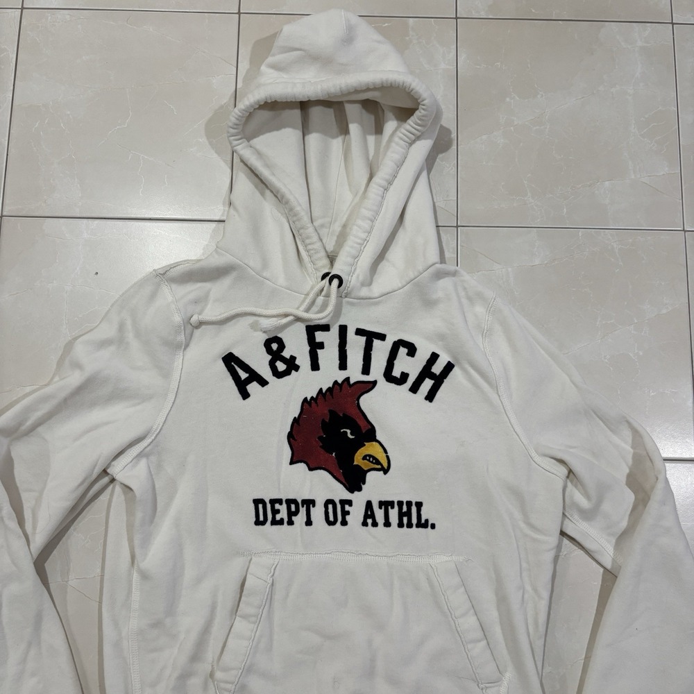 Vintage Abercrombie & Fitch Hoodie Men's M Sweatshirt Embroidered Pullover Y2K